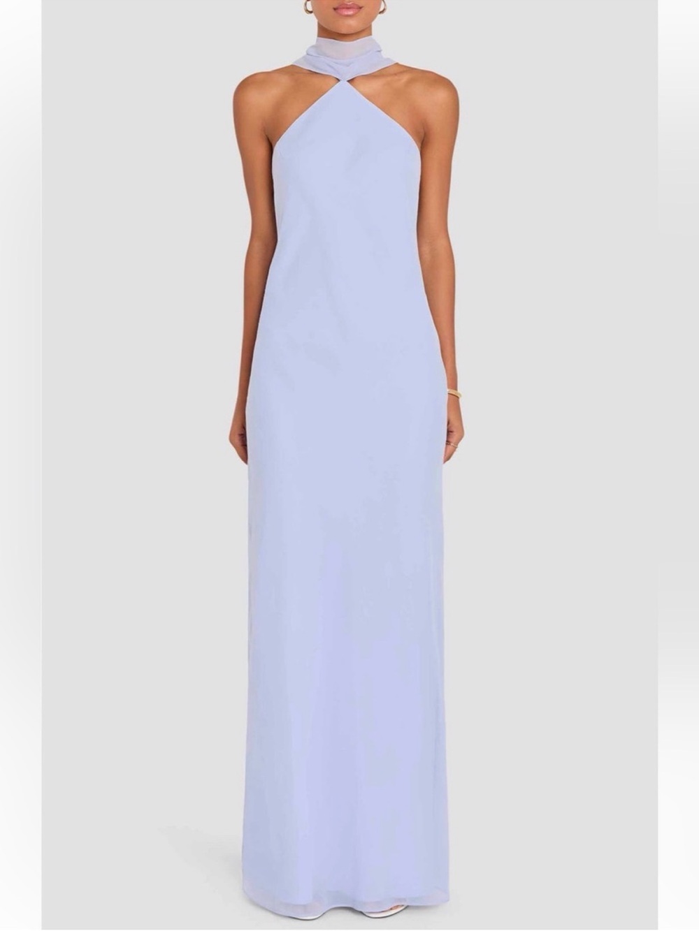 Amanda Uprichard Ashton Halter Neck Chiffon Maxi Dress